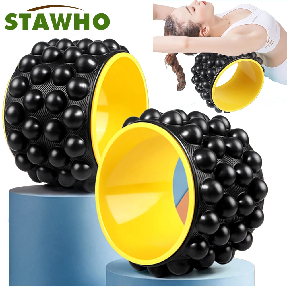 Back Massager,Back Stretcher & Back Cracker for Back Pain,Foam Roller The Ultimate Yoga Wheel,Spine & Back Massager Wheel