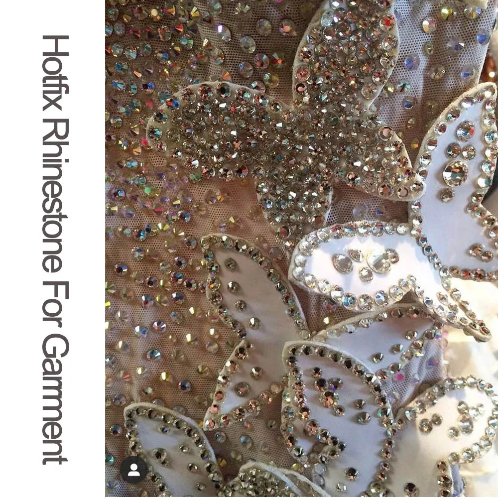 Hot Fix Rhinestones Clear Crystal AB Hotfix Glass Strass Iron On For Garment Dress Clothes