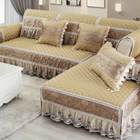 High End Embroidered Lace Sofa Cushion 17cm Edge Cushion Four Seasons Hot Selling Fabric Sofa Cushion Anti Slip Sofas Cover 1