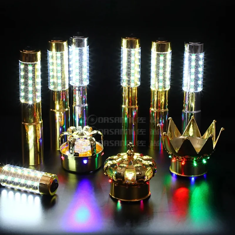 Long LED Champagne Bottle Sparklers 60/80CM Rechargeable Strobe Batons for VIP Bottle Service at Bars and Nightclubs
