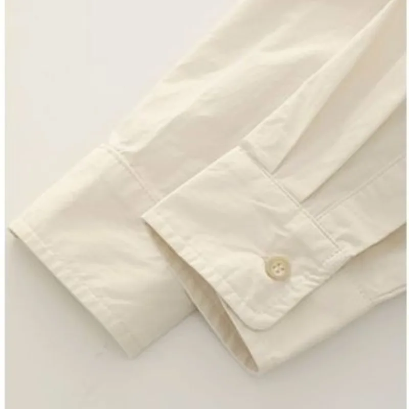 Spring Commuting Shirt New Women's Turn Down Collar Patchwork Button Solid Color Loose Bottomed Long Sleeved Autumn Tops