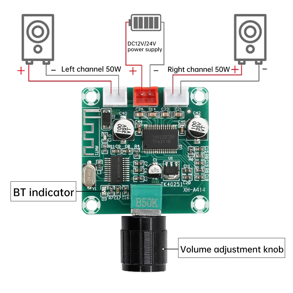 Vocdikficy TPA3118D2 Scheda Amplificatore Audio Stereo Digitale 30W e 30W Modulo Amplificatore A 2.0 Canali Modulo Amplificatore Audio DC 12-24V Vocdikficy TPA3118D2 Scheda Amplificatore Audio Stereo Digitale 30W e 30W Modulo Amplificatore A 2.0 Canali Modulo Amplificatore Audio DC 12-24V