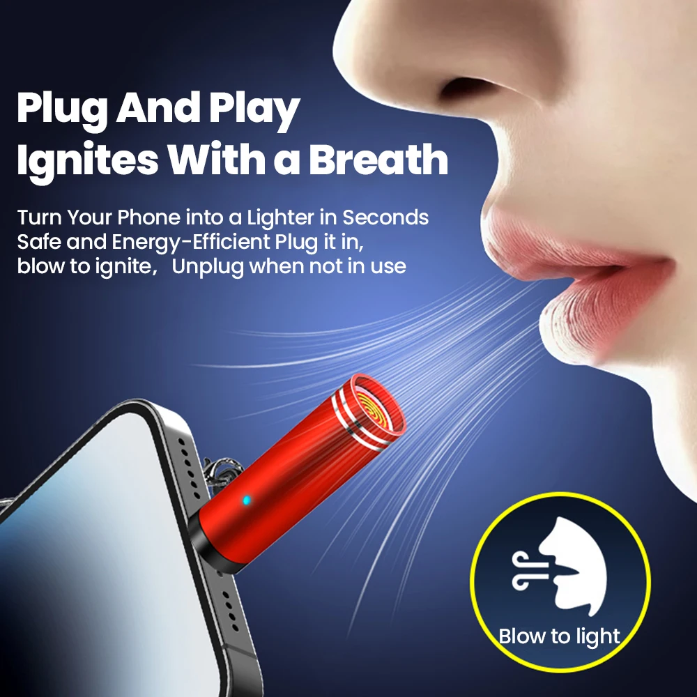 Compact USB-C Windproof Electric Lighter with Auto Shut-Off