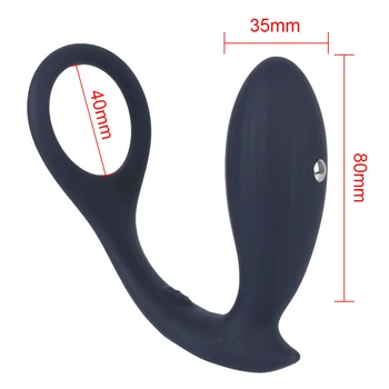 Penis Ring Anal Plug Vibrators for Men 18 Prostate Massager Delay Ejaculation Electric Shock Medical Exerciser Wireless Sex Toys 6