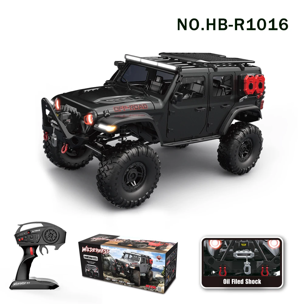 1/10 RC Car HB RTR R1011 Remote Control Vehicle 2.4G Full Proportional Rock Crawler LED Light 4WD Off-Road Climbing Truck Toys 6