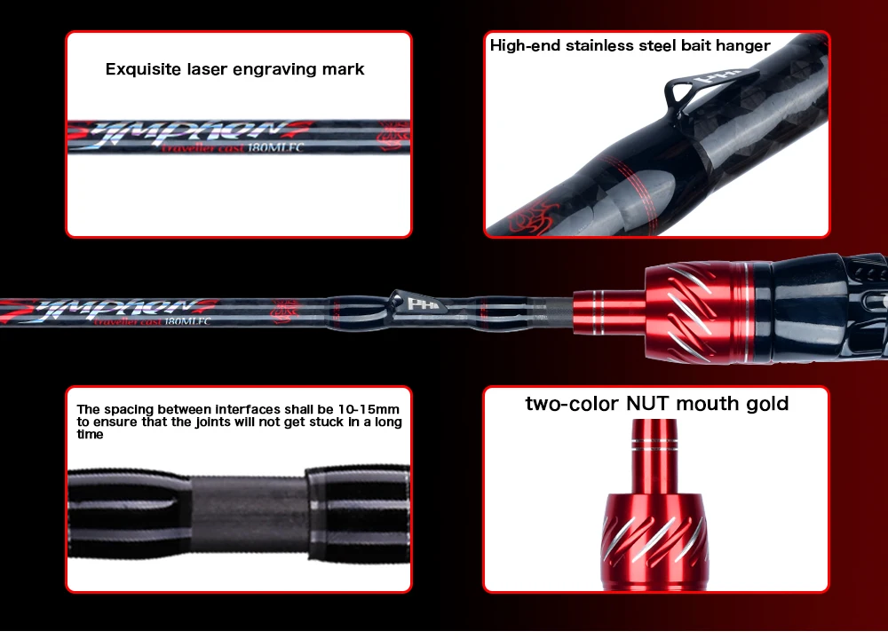 Biutifu-Reisender Spinning Guss Fuji Köder Mini Rock Angelrute 1.8/2.1/2.4/2.7/3,0 m Carbon Köder Casting Phishger schnell 5-42g – Detail 6