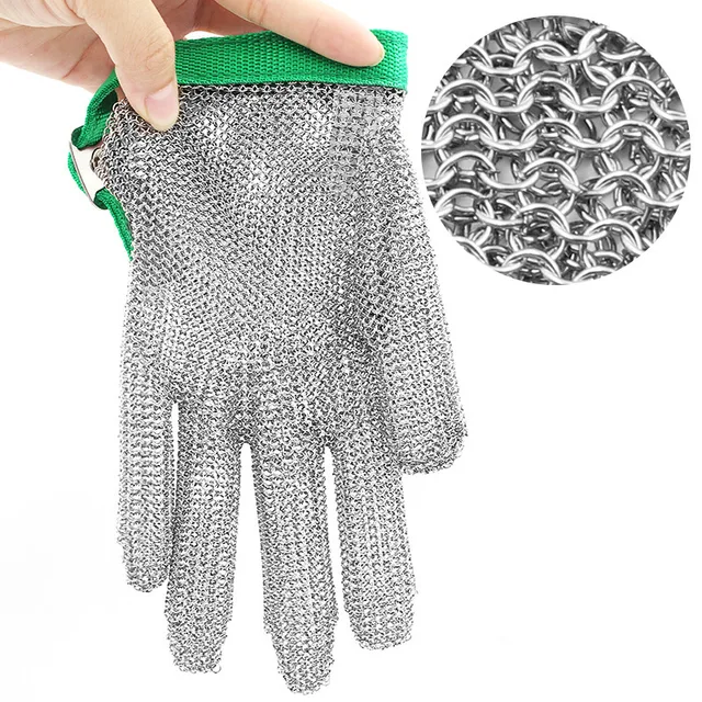 Stainless Steel Ring Mesh Gloves Anti Cut Knife Resistant Chain Mail Hand Protection Kitchen Butcher Glove 4