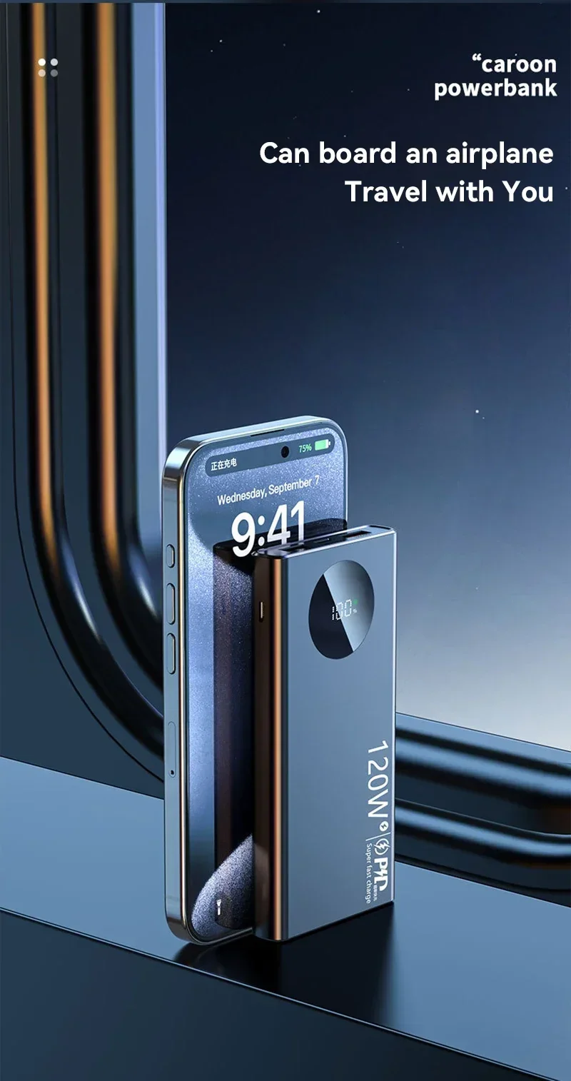 20000mAh Fast Charging Power Bank 120W High Capacity Powerbank Portable Battery