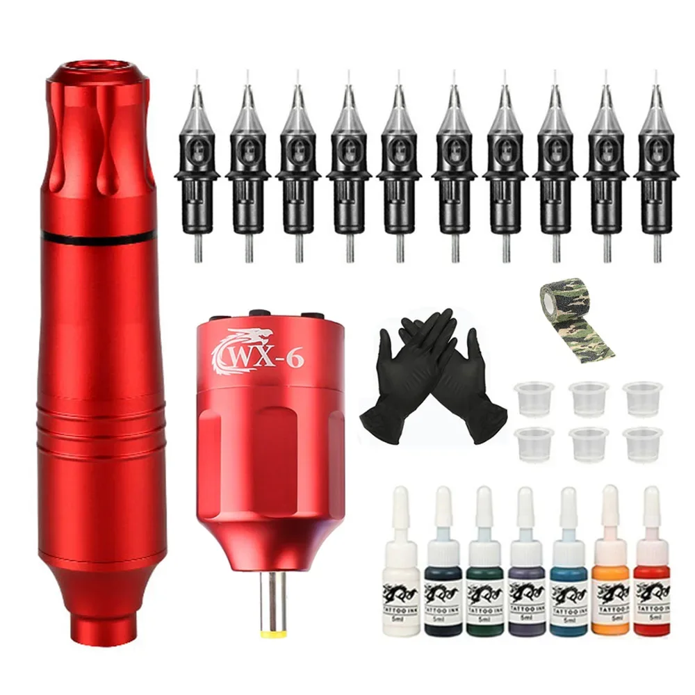 

Wireless Tattoo Kit Complete DC Interface Rotaty Tattoo Machine Pen 1300MAH Portable Tattoo Battery Power Supply for Body Artist