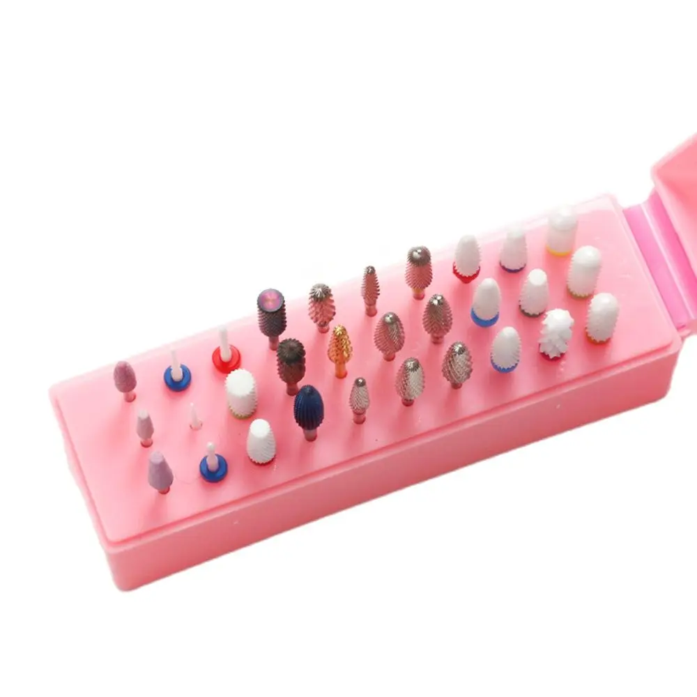Nail Art Drill Storage Box Nail Drill Bits Organizer Stand 30 Holes