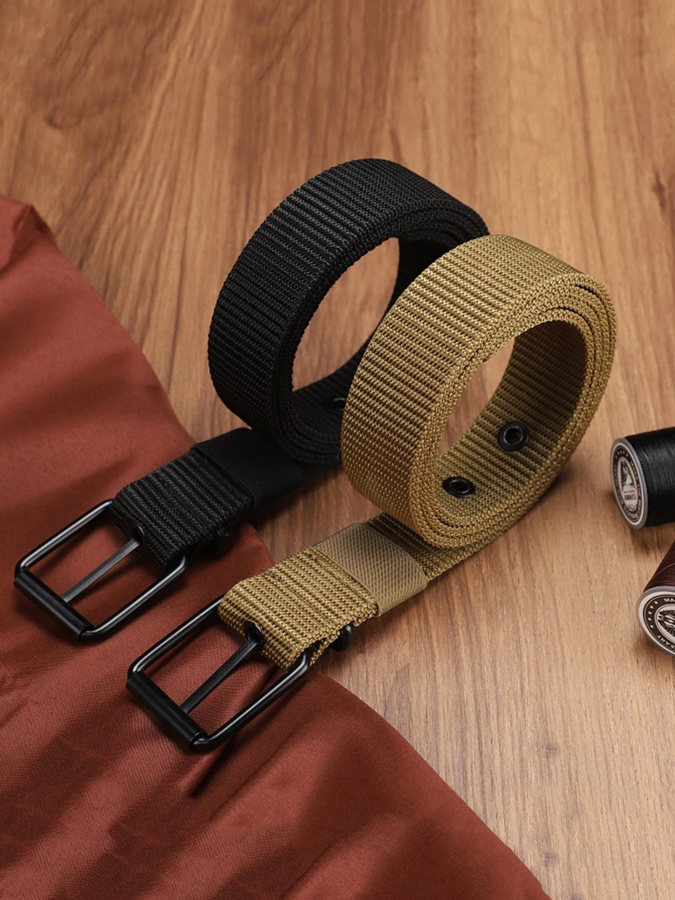 Canvas Belt Perforated canvas belt men's needle buckle belt student youth Korean version versatile jeans military training extend