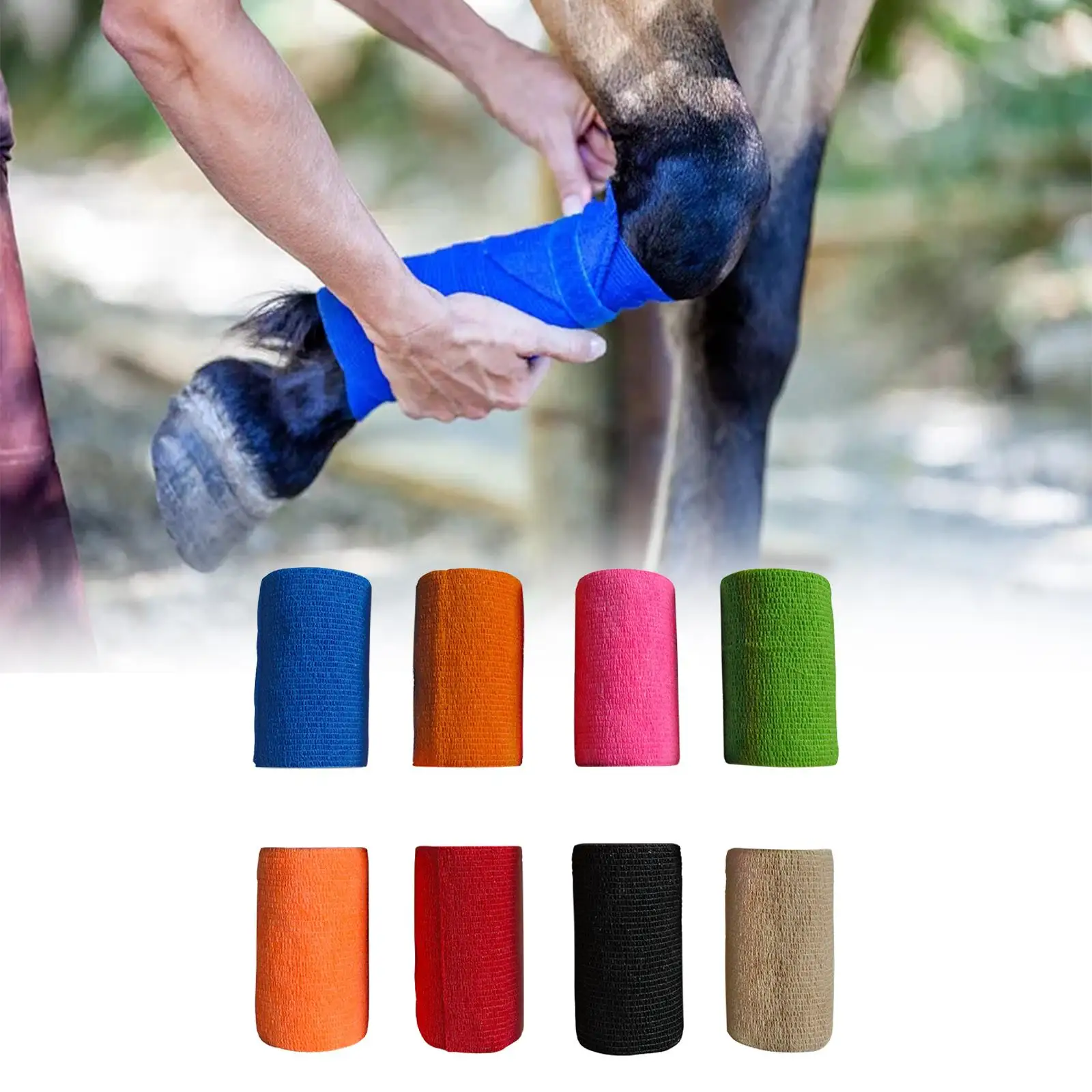 Vet Wrap for Horses Elastic 4 inch Wide Horse Leg Wrap for Pet Horses Wrist 4