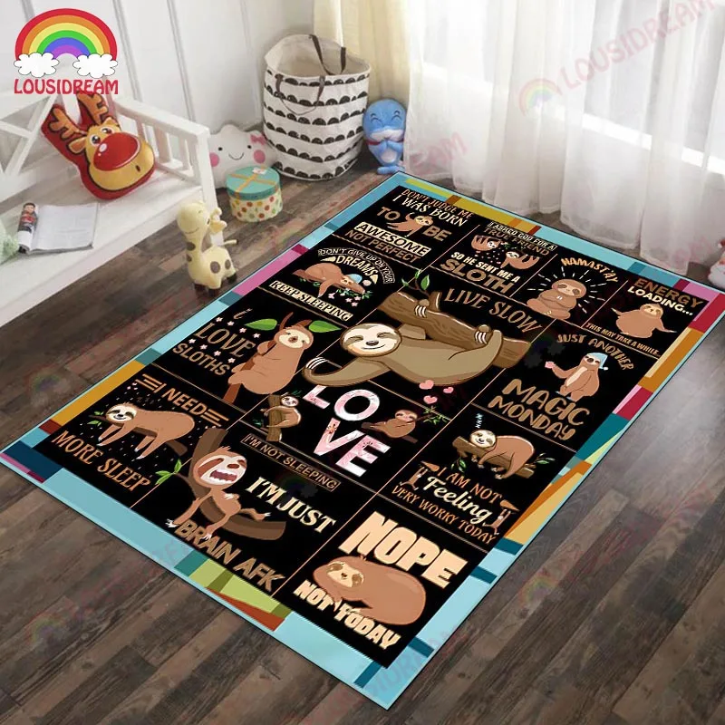 

Cute Cartoon Sleep Sloth Carpet Printed Home Doormat Bedroom Carpet Kitchen Door Decorative Floormat Rug