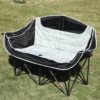 Double Seat Collapsible Chair with Cup Holder Foldable Design Strong Load-bearing Waterproof Fabric Oversized Loveseat Camping 3