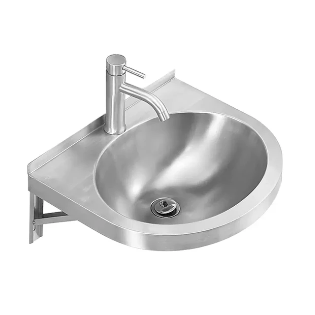 ติดผนังเหล็กสแตนเลส304ห้องน้ำอ่างล่างหน้าอ่างล้างจานสามเหลี่ยม Bracket และชั้นวางของ 6