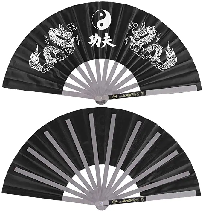 Folding Fan China Traditional Stainless Steel Tai Chi Fan Kung Fu Martial Art Gym Show Decorate Fitness Wushu accessories tai chi fan