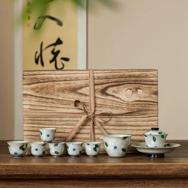 

Pure Hand-painted Ink Bamboo Wenting Pot Ceramic Kung Fu Tea Set Household Ball Hole Filter Small Teapot Single Pot Tea Brewer