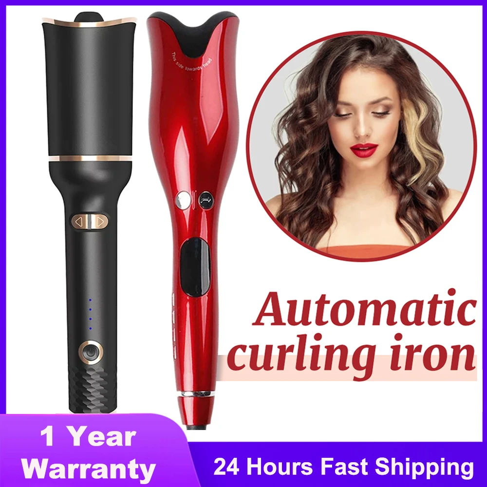 Automatic Hair Curler Rotating Ceramic Curling Iron Tongs Corrugation