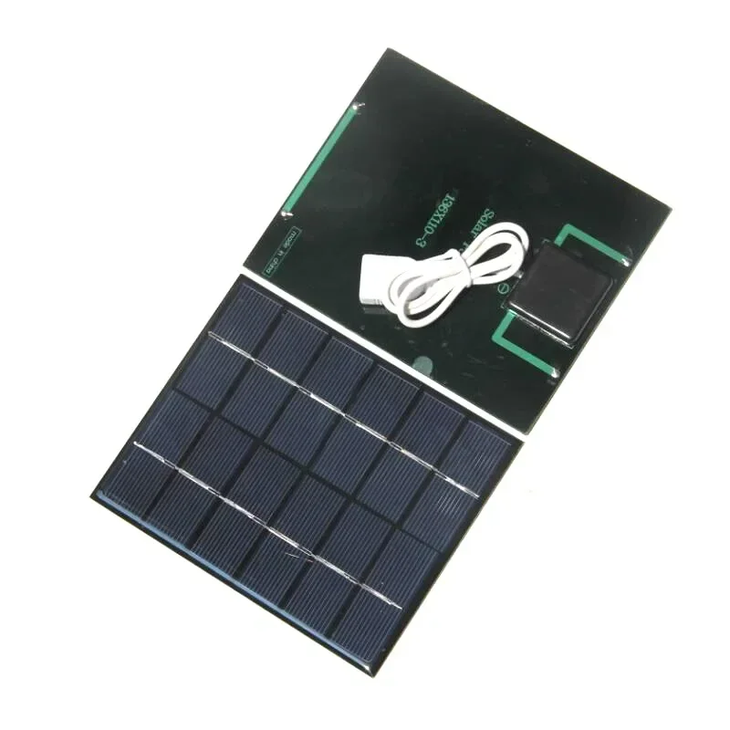 5W 6V Solar Panel Battery Charger DIY Solar Module with USB Port Foldable Portable Outdoor Charging Board for Mobile Phone