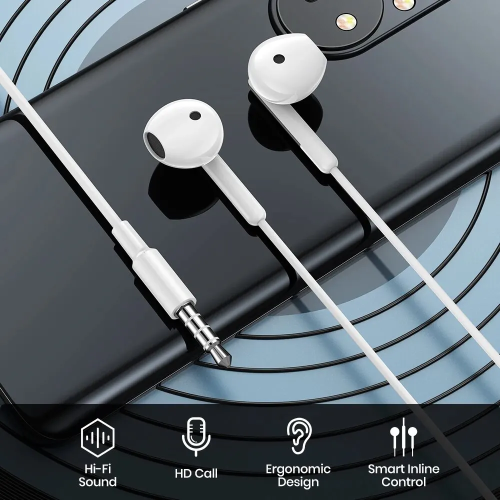 TOPK Earphone In-Ear Volume Control with Microphone 3.5mm Jack Universal for iPhone Android 5