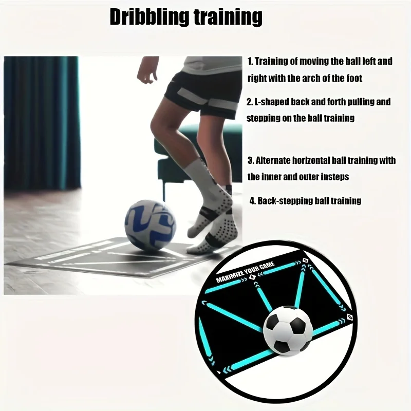Football Training Mat Football footwork training mat ball control Christmas gifts silent shock absorption home training ball sense improvement