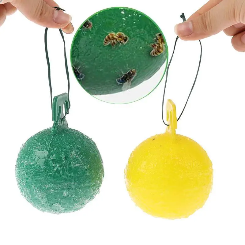 Riutilizzabile Hanging Fly Trap Ball Pest Repeller Killer Hanging On Tree Fruit Fly Catcher Trappola Appiccicosa Fly Outdoor Flycatcher Wasp