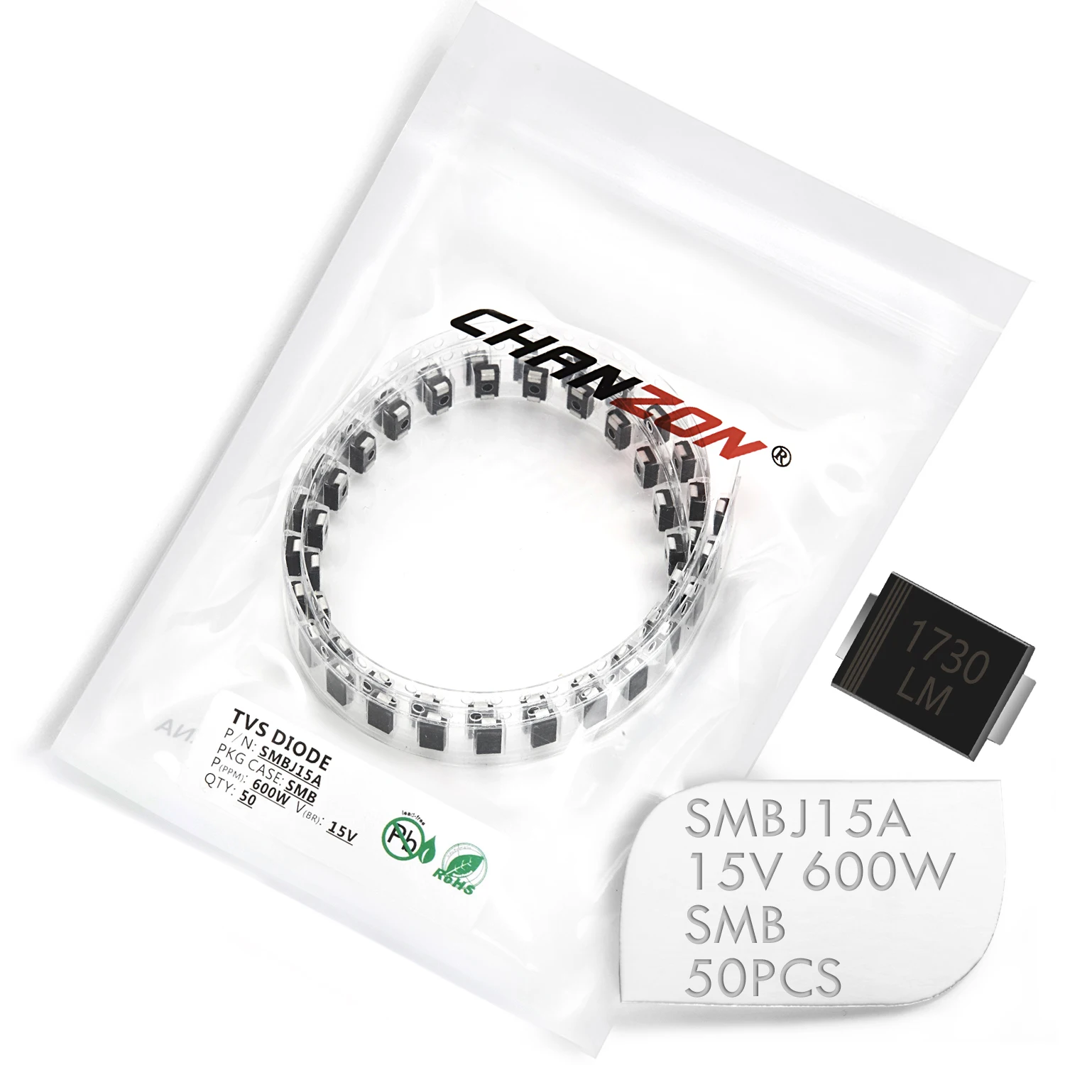 Assorted Unidirectional Transient Voltage Suppressor Diodes Set - 4 SMD Values