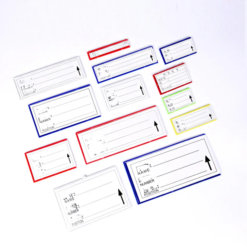 1 팩 4 자석 창고 보관 선반 랙 디스플레이 프레임 홀더 플라스틱 기호 종이 카드 라벨 쇼