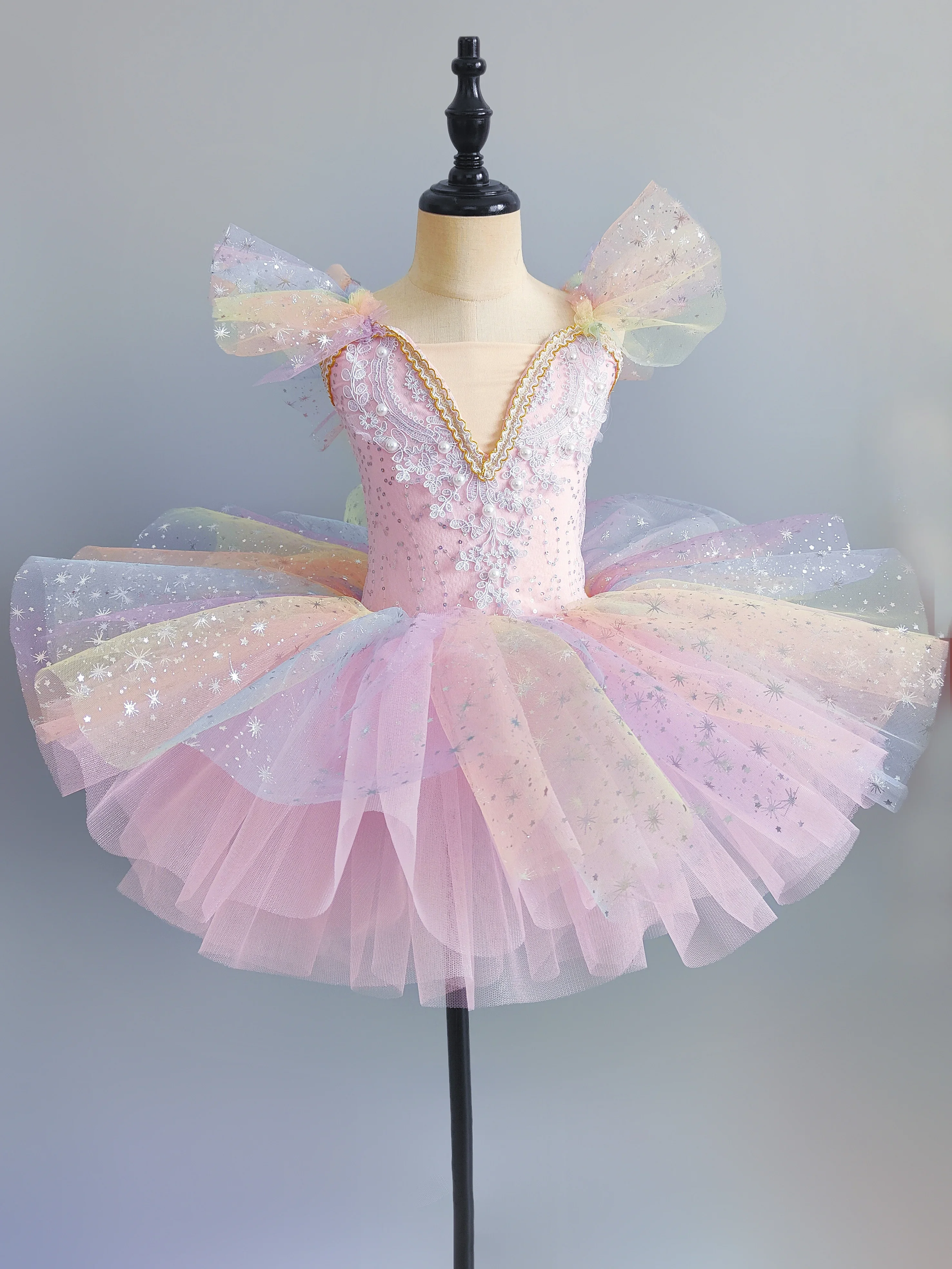 

Детское балетное платье с блестками, для девочек, 7 цветов