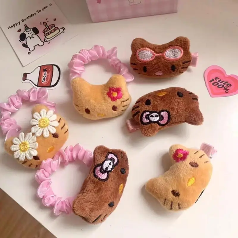 

Sanrio аксессуары Kawaii Hello Kitty Band для женщин, галстук для волос, женский головной убор из мультфильма, браслет, подарок для детей, оптовая продажа