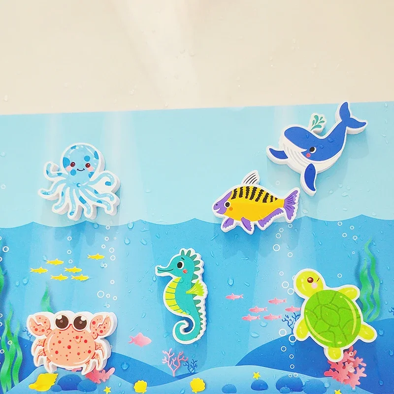 Soft EVA Paste Early Educational DIY Puzzle Toys Animal Sticker Bath Floating Bathtub Traffic Baby Bathroom Toys for Babies Gift 2
