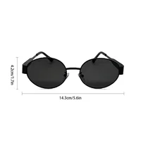 Luxury unisex metal sunglasses, oval-shaped, fashionable, UV400 protection, elegant tints for men and women Glasses Googles - Image 5