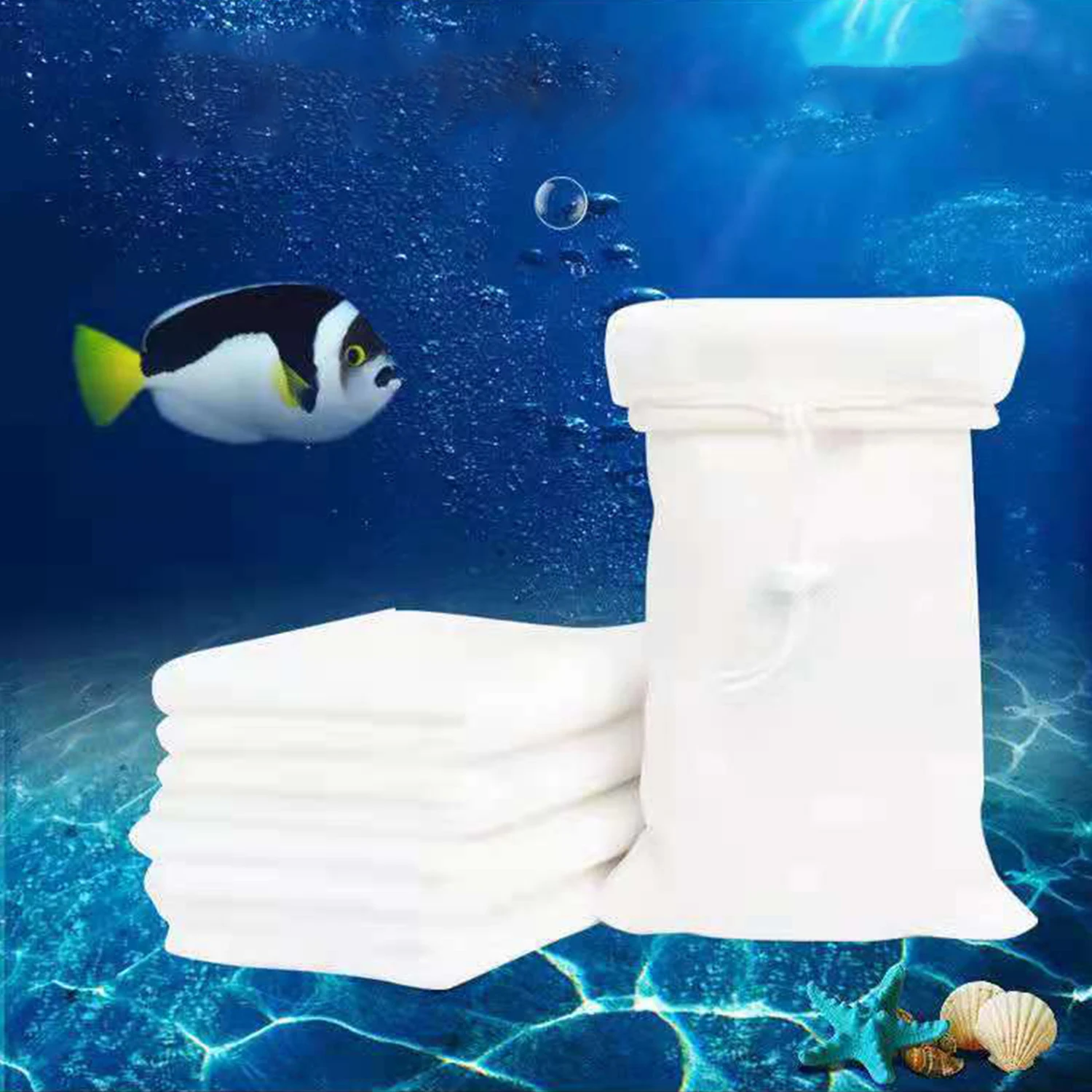 1Pc Aquarium Filter Bag Reuse Wash Filter Fish Tank Bottom Pond Filter Bag Blanket Biological Filtration Clean Accessories New