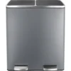 60L(16 Gal ) Dual Trash Can, Stainless Steel Kitchen Garbage Can, Double Compartment Classified Rubbish Bin, Recycle Dustbin 1