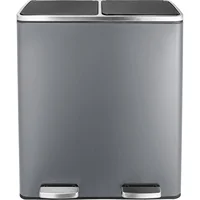 60L(16 Gal ) Dual Trash Can, Stainless Steel Kitchen Garbage Can, Double Compartment Classified Rubbish Bin, Recycle Dustbin 1