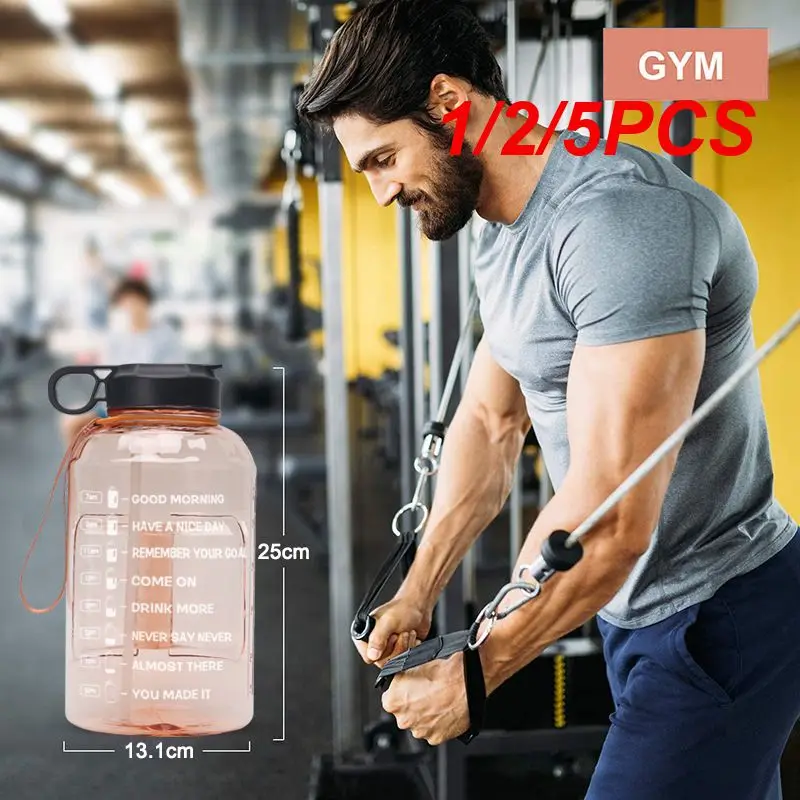 

1/2/5PCS Sport Water Bottle 2.2L With Straw Plastic Large Capacity GYM Fitness Tourism BPA FREE Sports Bottles