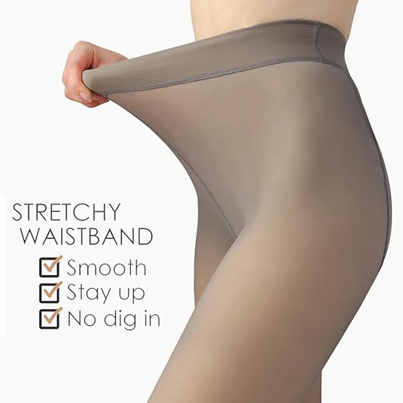 Winter Women&rsquo;s Pantyhose Resile Thermal Stockings Leggings Fake Translucent Warm Plush Fleece Tights Flawless Socks women leggings