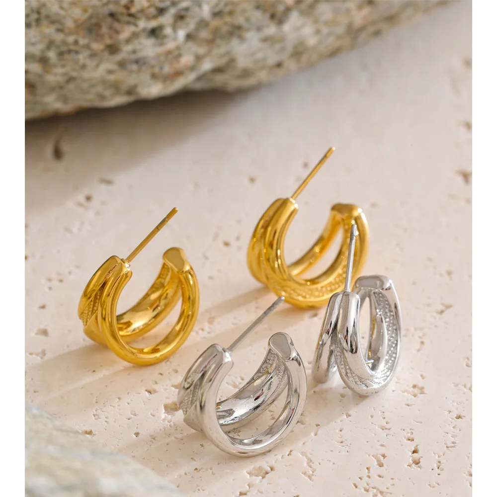 Yhpup Stainless Steel Hoop Earrings