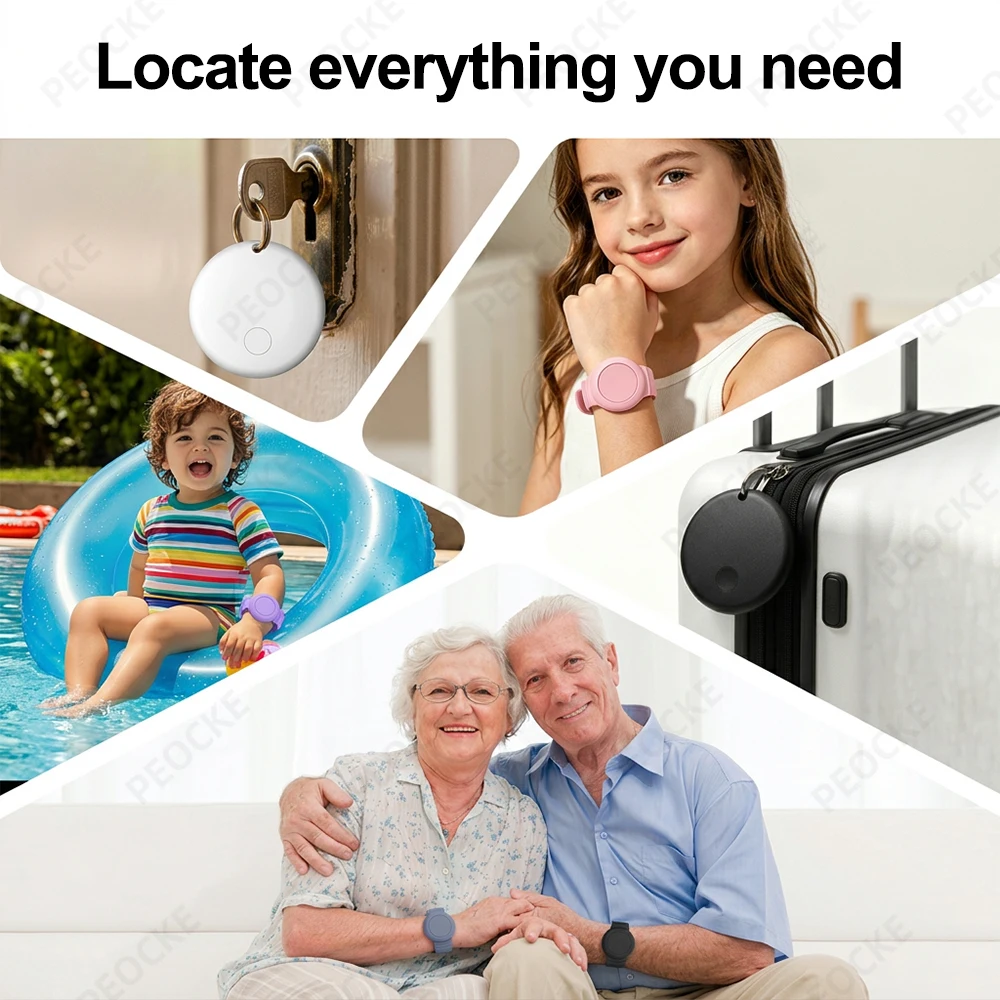 Smart Location Tag with Adjustable Silicone Wristband - Anti-Lost GPS and Bluetooth Tracker