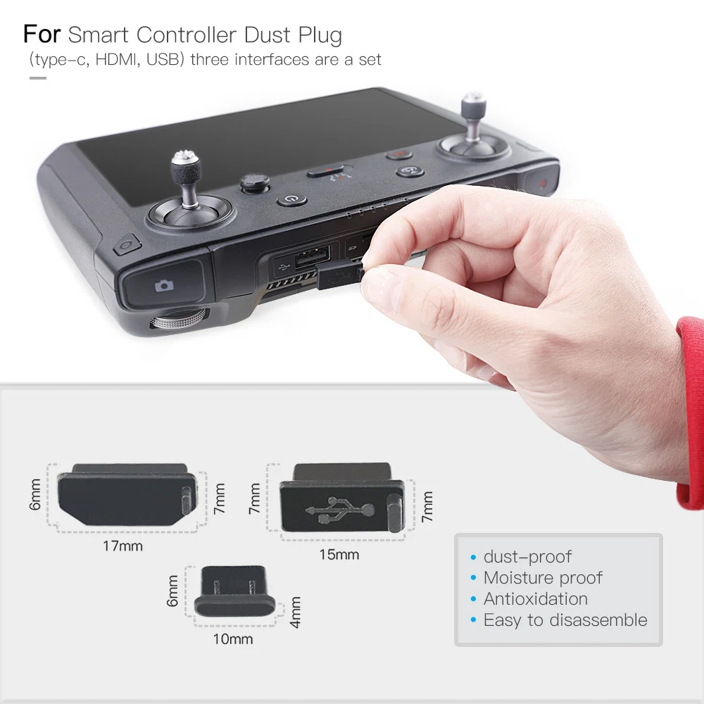 Silicone Dust Plug for Smart Controller USB/Type-C Interface Dust Plug Cover for DJI Mavic 2 Accessories 3pcs/set drone accessories dust plug drone repair parts drone battery port dust plug drone accessories case