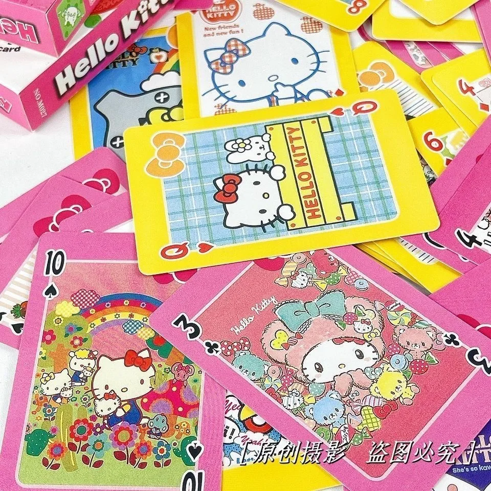 Kawaii Sanrio Hellokitty Playing Card Spring Outing Party Games Entertainment Leisure Playing Cards Student Dormitory Must Have customized product hot selling playing card charizard pokemn cards photos printing deutsch japanese english metal gold pokemn ca