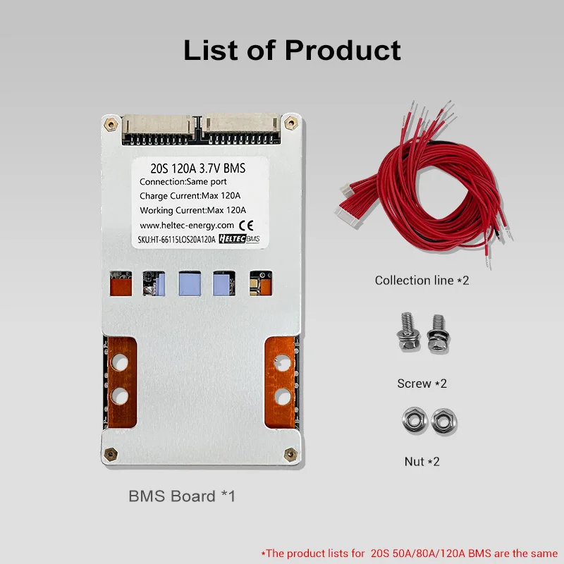 lipo 17s 60v bms/20s 72v bms lifepo4 30a 50a 80a 100a 120a 18650/21700 lithium b