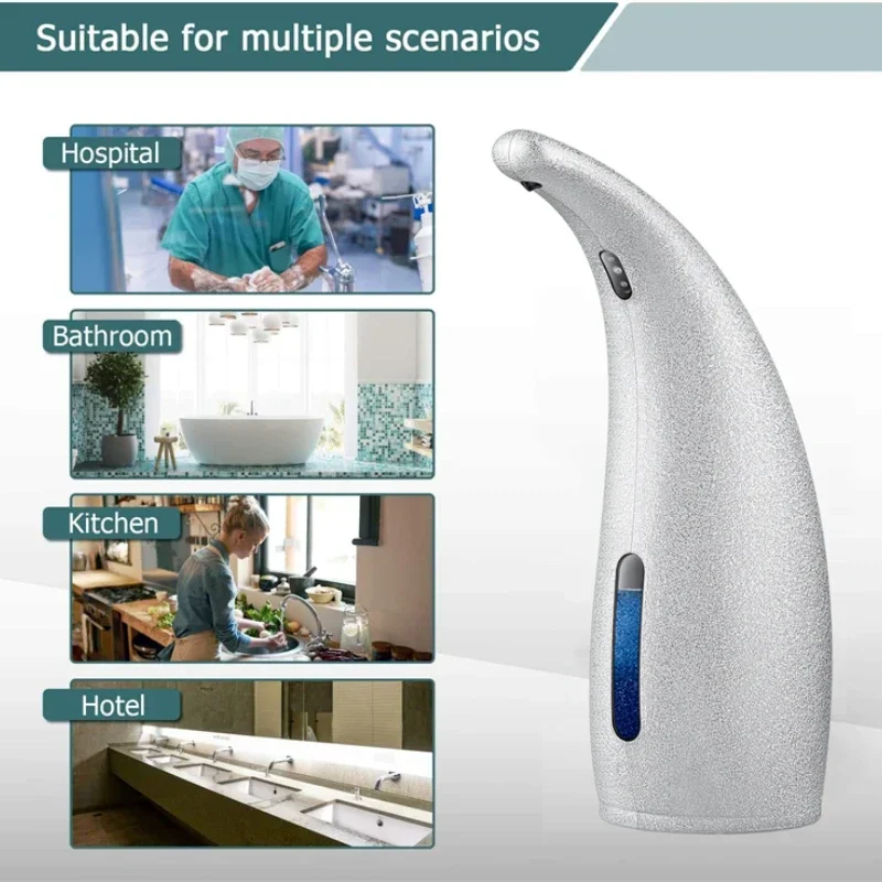 Bathroom 300ML Soap Dispenser Automatic Liquid Soap Dispenser Infrared Smart Sensor Kitchen Touchless Foam Shampoo Dispensers 4