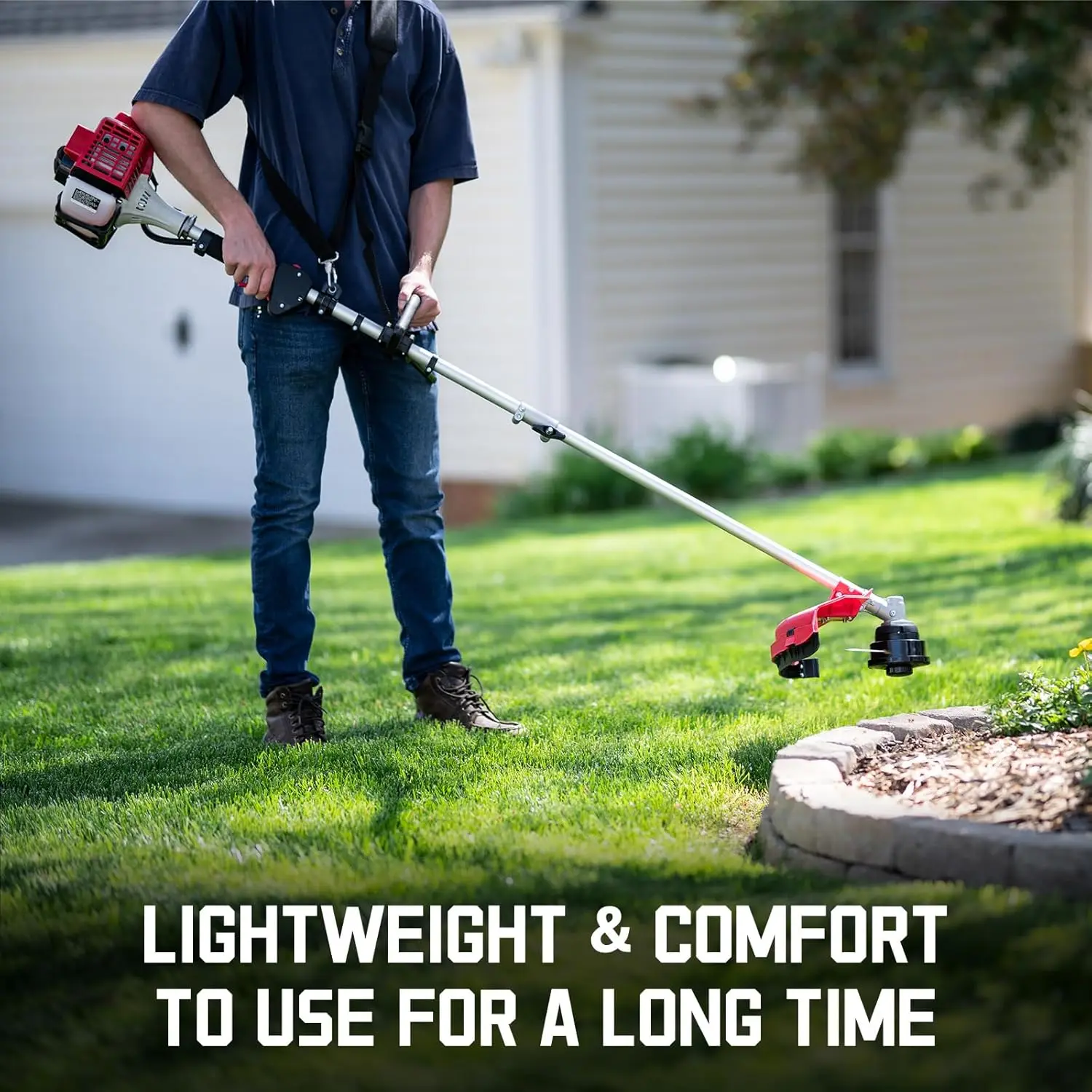 25.4cc Gas Weed Wacker, 2-in-1 String Trimmer/Edger 16-Inch with 10-Inch Brush Cutter for Grass Cutting, 2025 Version