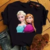 Fashion Design Frozen Elsa Princess Funny Cartoon Anna Princess Pattern T-shirts Harajuku Summer Streetwear Casual Short Sleeved 2