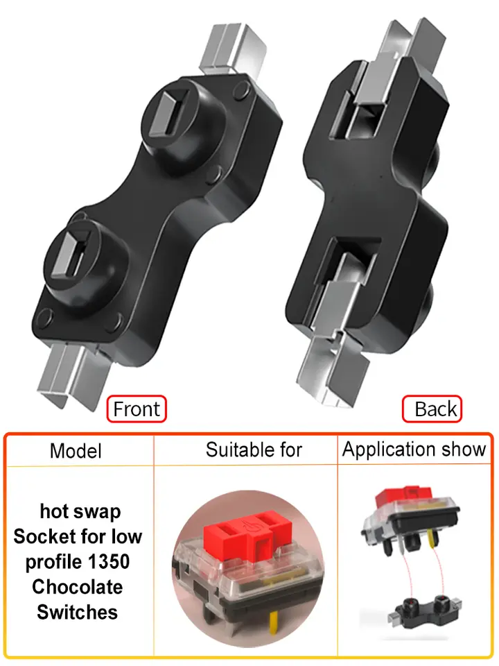 Kailh Hot Swapping Pcb Sockets Kailh PCB Socket For Mx Cherry Gateron Outemu Kailh Switches for low profile 1350 Chocolate Axis image 8