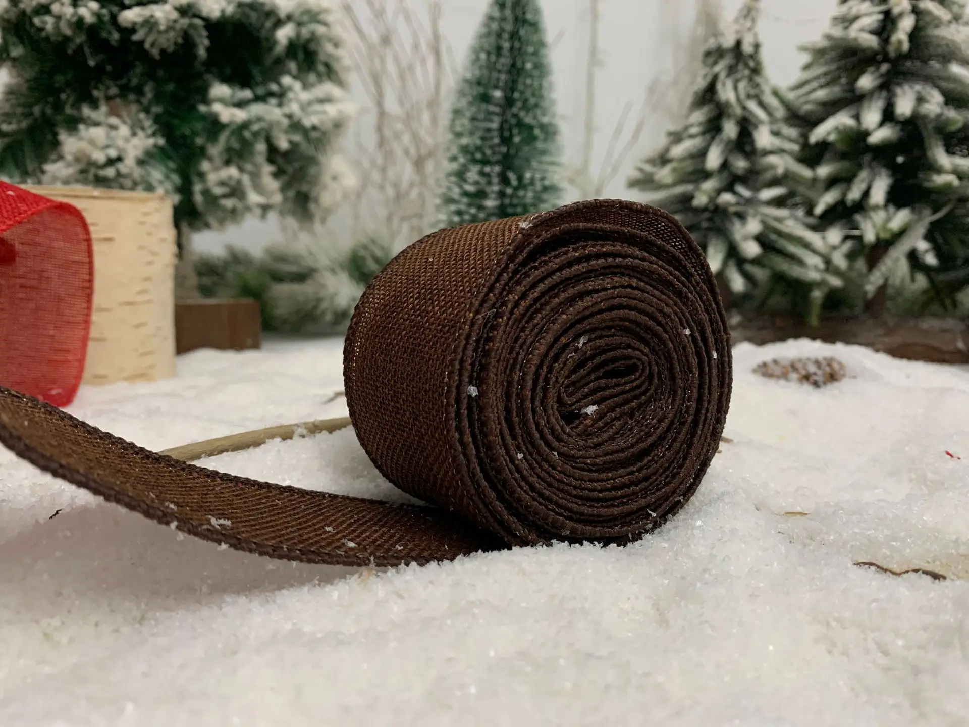 Description Picture 4 of item6M*5cm Grid Ribbon Christmas Red Black Plaid Ribbon Christmas Tree Decoration Gift Box Package Wrapping Cloth Ribbon DIY Sewing