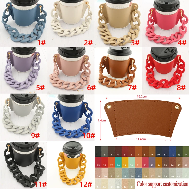 Fashional PU Leather Cup Holder Portable Glass Bottle Leather Cover Eco ...