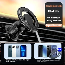 Universal Magnetic Phone Holder with Ring for Car - Compatible with MagSafe (Hook Type Black)