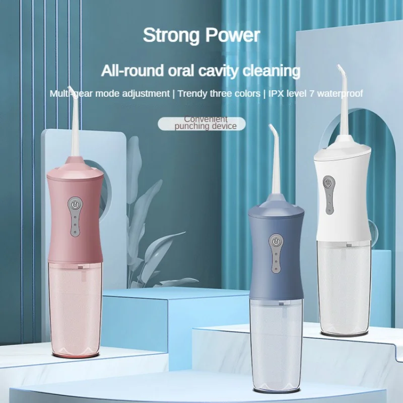 

Tooth Electric Water Flosser Home Oral irrigator Cleaning Portable USB Rechargeable 3 Jet Head 3 Mode 240ML Tank IPX7 Waterproof